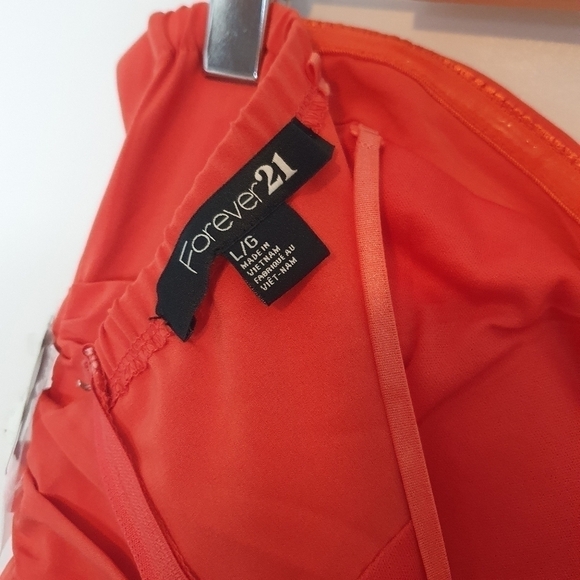 Forever 21 Coral Short Dress Size L - Picture 6 of 12